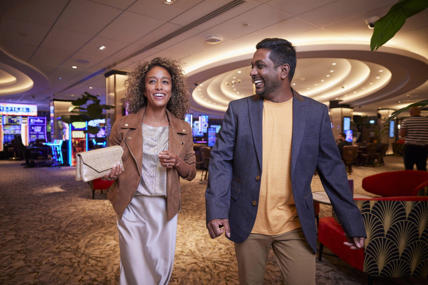 Rank Grosvenor Customers walking through lobby